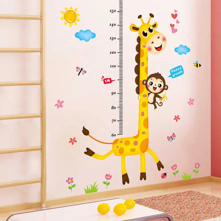 ملصقات حائط على شكل زرافة كرتونية لتزيين المنزل - Giraffe Cartoon Home House Vinyl Decoration Grow