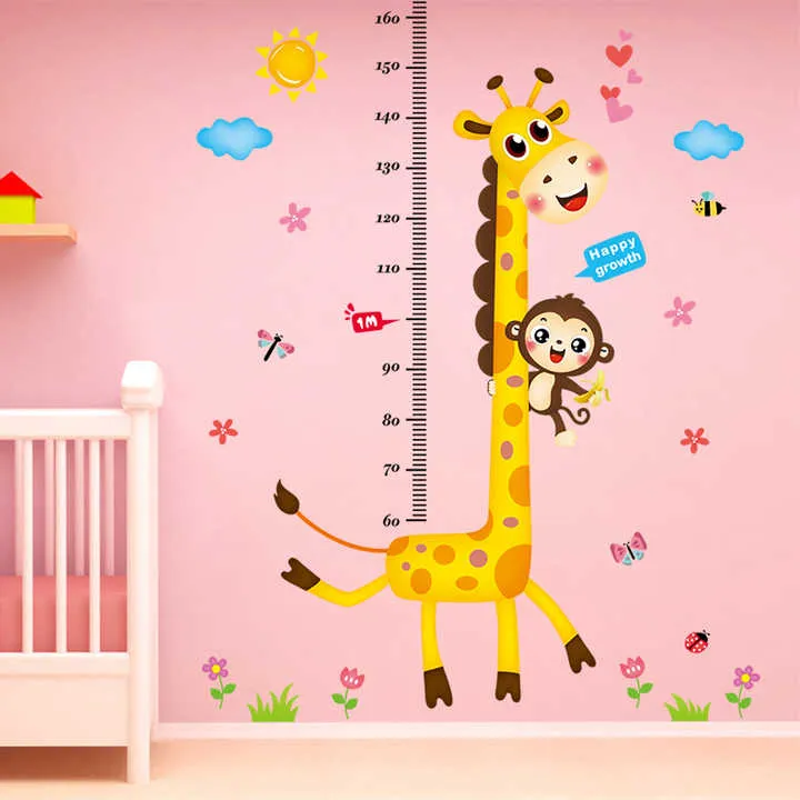 ملصقات حائط على شكل زرافة كرتونية لتزيين المنزل - Giraffe Cartoon Home House Vinyl Decoration Grow