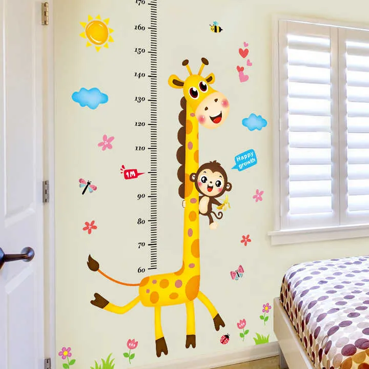ملصقات حائط على شكل زرافة كرتونية لتزيين المنزل - Giraffe Cartoon Home House Vinyl Decoration Grow