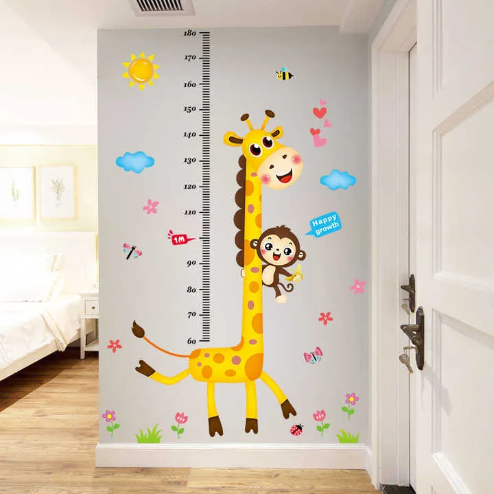 ملصقات حائط على شكل زرافة كرتونية لتزيين المنزل - Giraffe Cartoon Home House Vinyl Decoration Grow