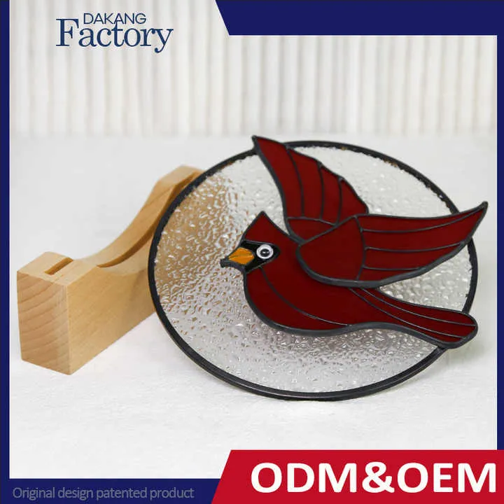زجاج ملون خشبي على شكل طيور - Wooden Stained Glass Birds