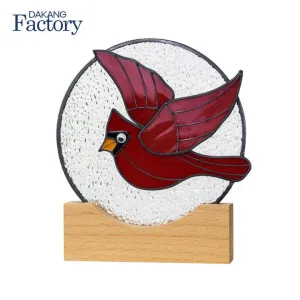 زجاج ملون خشبي على شكل طيور - Wooden Stained Glass Birds