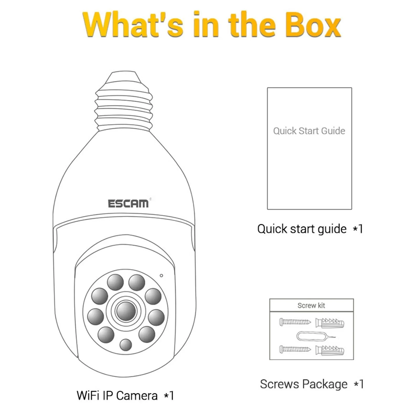 1080P Wifi Light Bulb Camera With Motion Detection Night Vision And Two-Way Audio