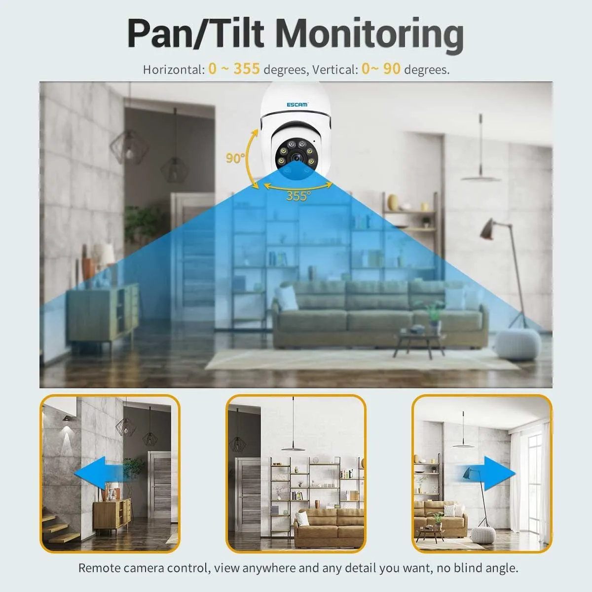 1080P Wifi Light Bulb Camera With Motion Detection Night Vision And Two-Way Audio