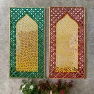 24 Inch Jharoka Lippan Wall Hanging - Clay Mirror Wall Decor