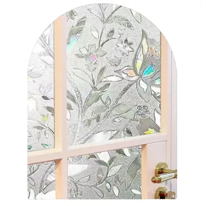 3M Privacy Glass Film Sticker | Static Cling Window Decals Glass Film (Begonia, 40300cm)
