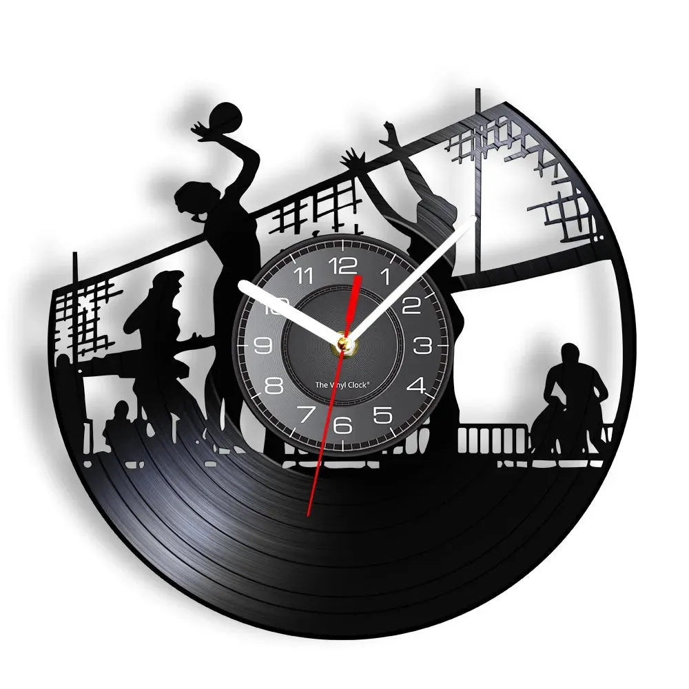 Beach Volleyball Vinyl Record Wall Clock