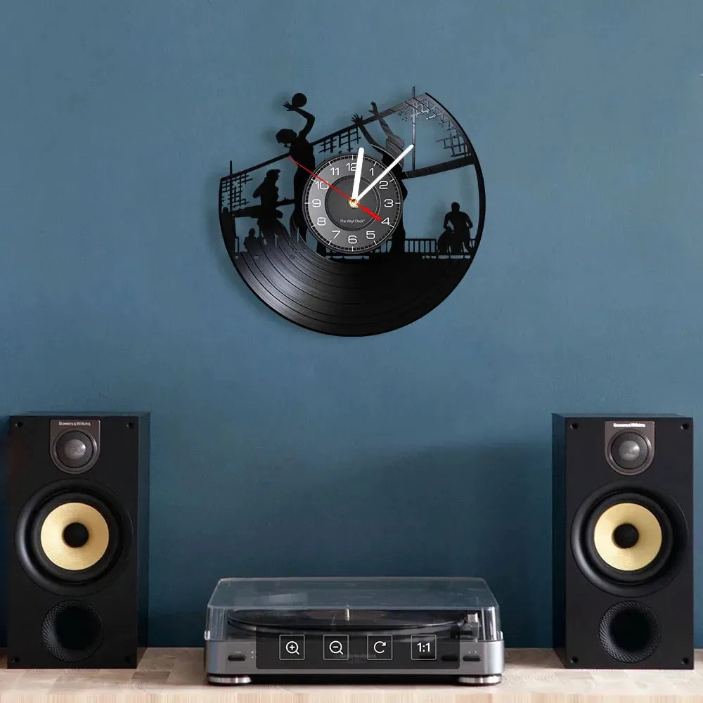 Beach Volleyball Vinyl Record Wall Clock