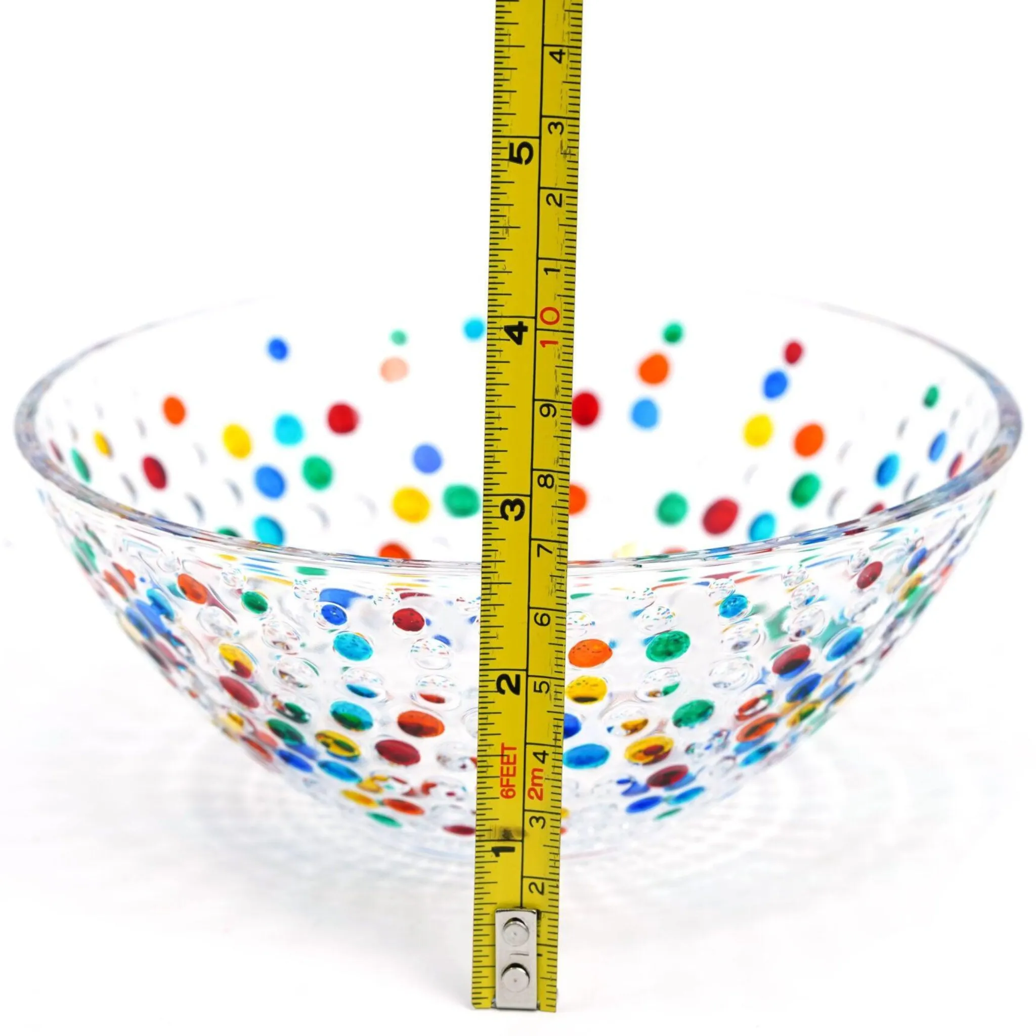 Bubbles Glass Bowl, Medium, Hand-painted in Italy