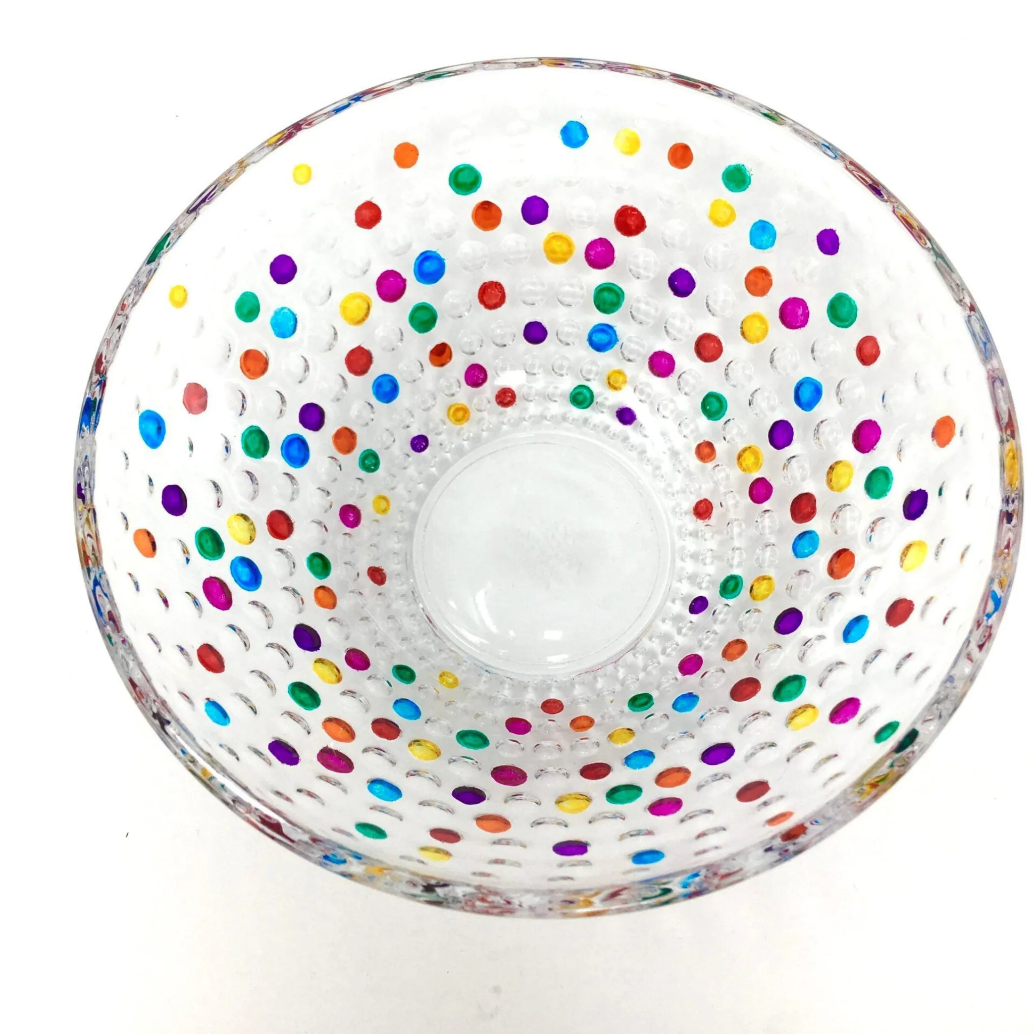 Bubbles Glass Bowl, Medium, Hand-painted in Italy