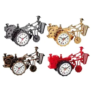 CALANDIS Rustic Desk Clock Tractor Model Dormitory Living Room for Kids Decorative Black | 1 Piece Vintage Table Clock