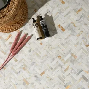 Ca'Pietra Palazzo Oro Marble Herringbone Mosaic