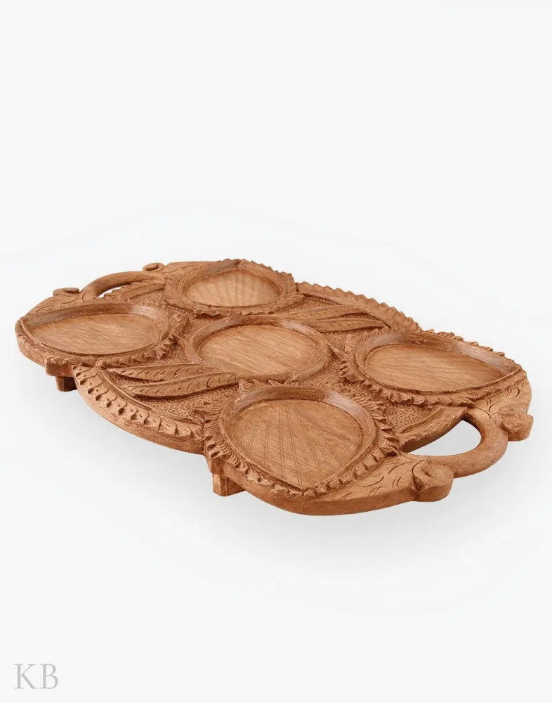 Carved Glass Serving Tray