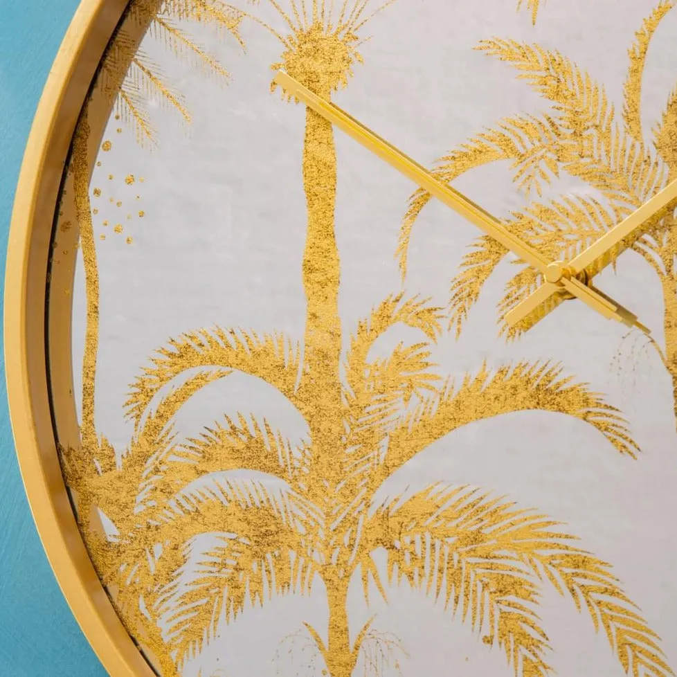 Celina Gold Botanical Wall Clock