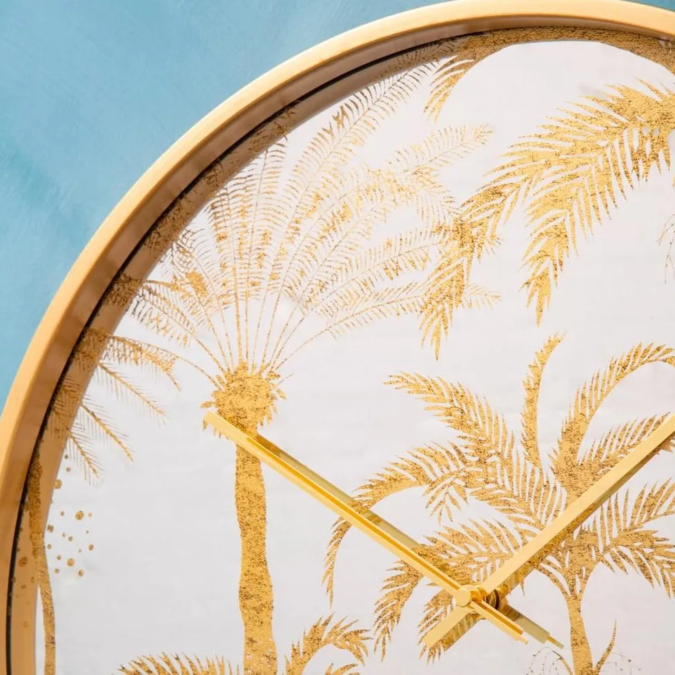 Celina Gold Botanical Wall Clock