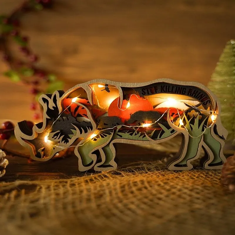 Ceratotherium simum Carving Handcraft Gift