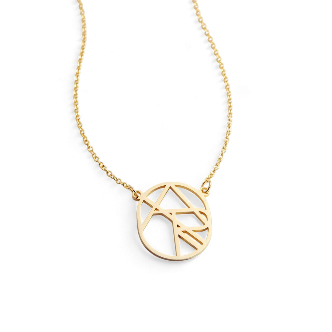 Circular Minimalist Monogram Name Necklace