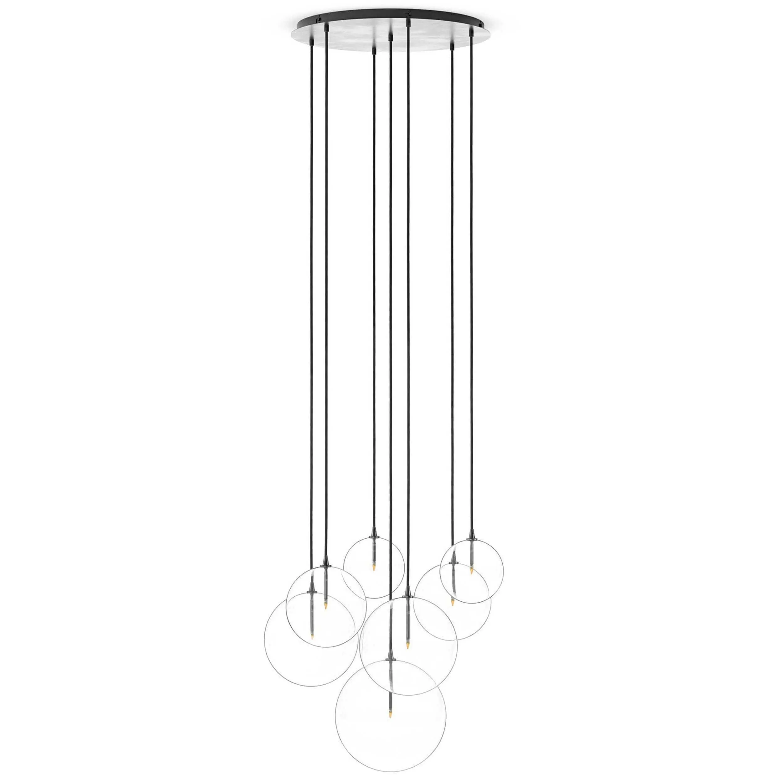 Cluster 7 MIX Chandelier, Black Gunmetal