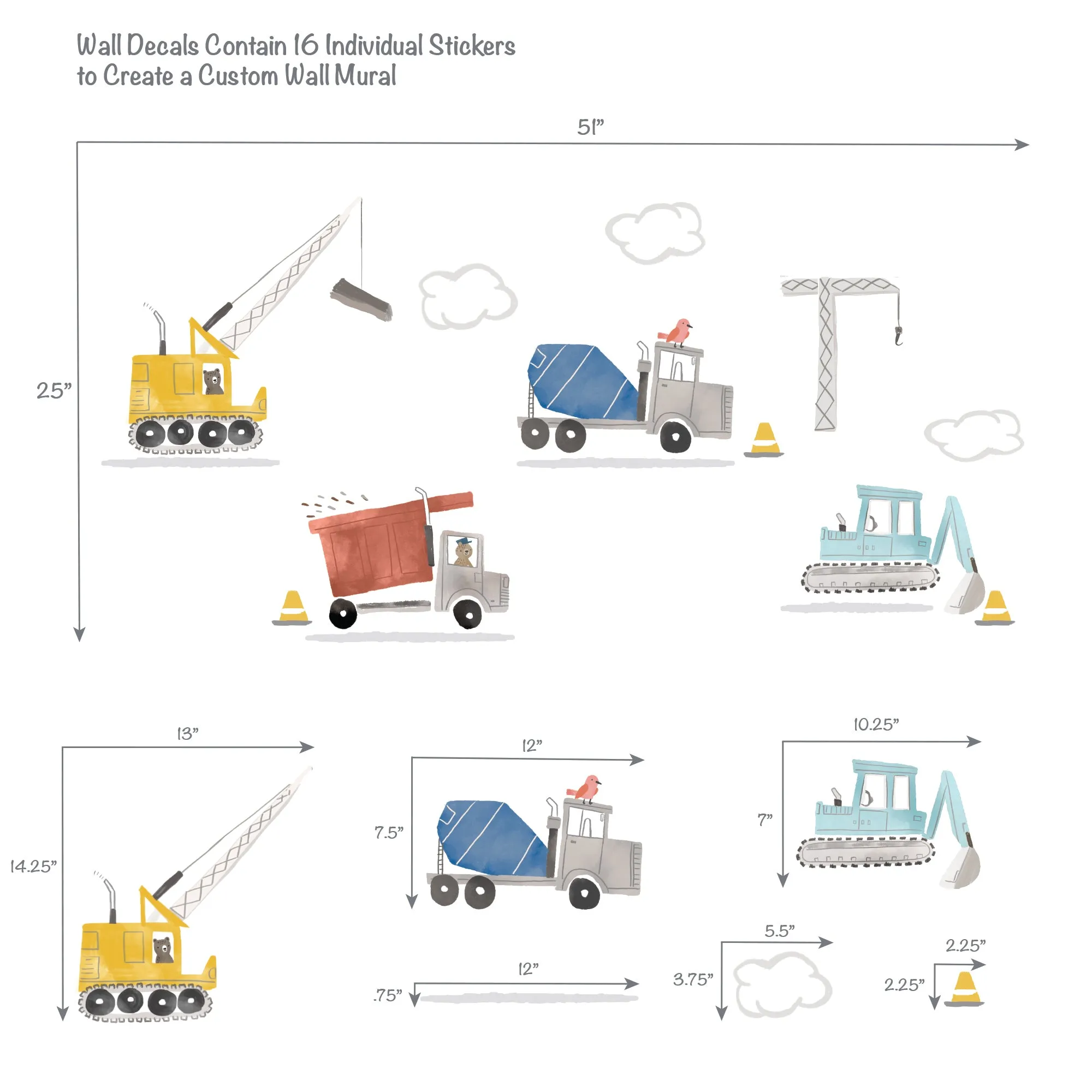 Construction Zone Wall Decals