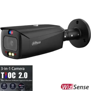 Dahua 6MP Tioc 2.0 Active Deterrence Bullet Fixed Camera Black, DH-IPC-HFW3649T1-AS-PV-ANZ-BLK