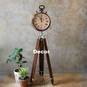 Decor Instruments Vintage Tripod Floor Clock Adjustable Home & Decor I Floor Clock