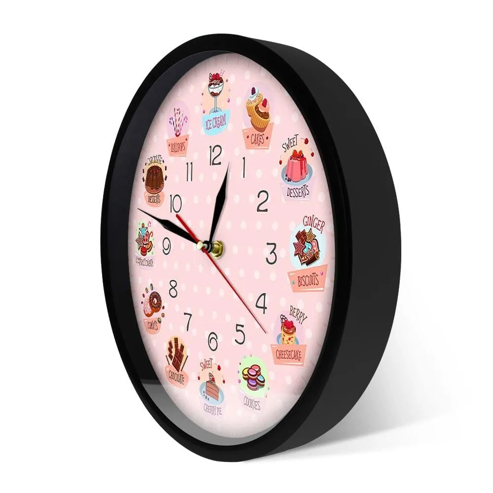 Delicious Sweets and Desserts Bakery Shop Sign Decorative Wall Clock Non Ticking