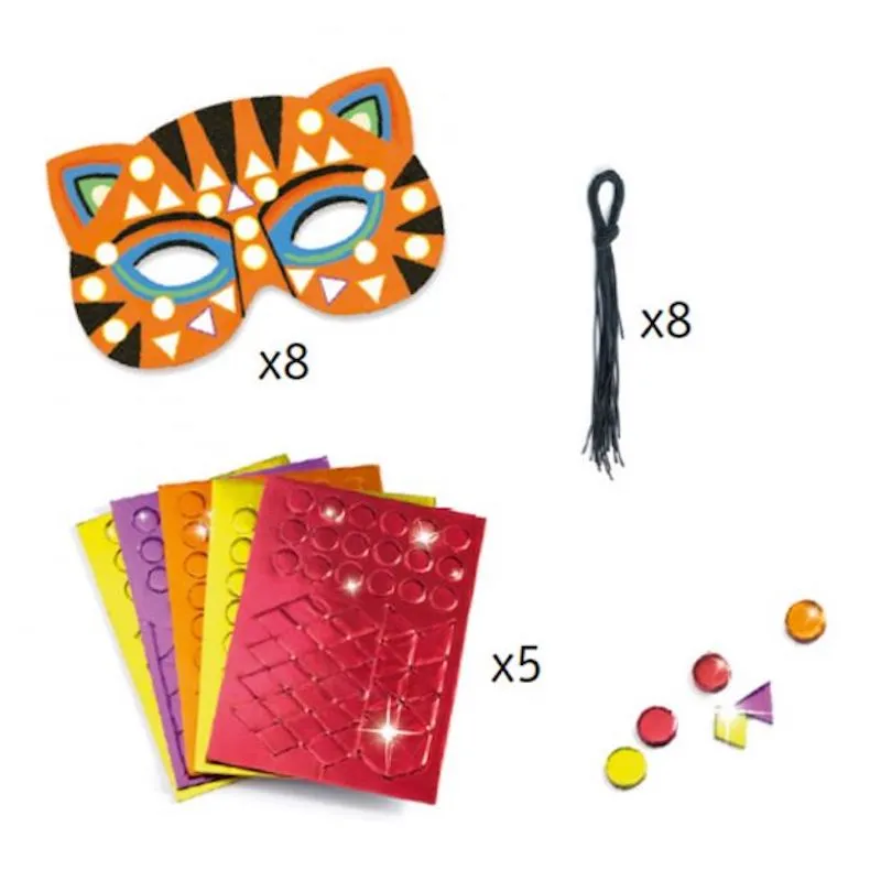 Djeco DIY Mosaics Masks - Jungle Animals