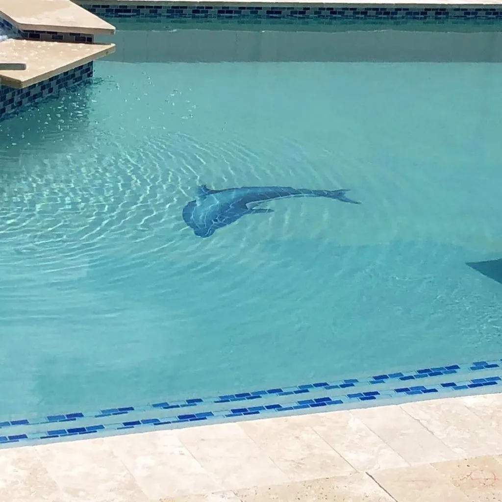 Dolphin Left - Pool Mosaic