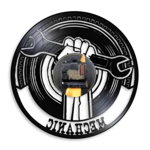 Garage Decorative Vinyl Record Led Vinyl Record Wall Clock Modern Mechanic Tools