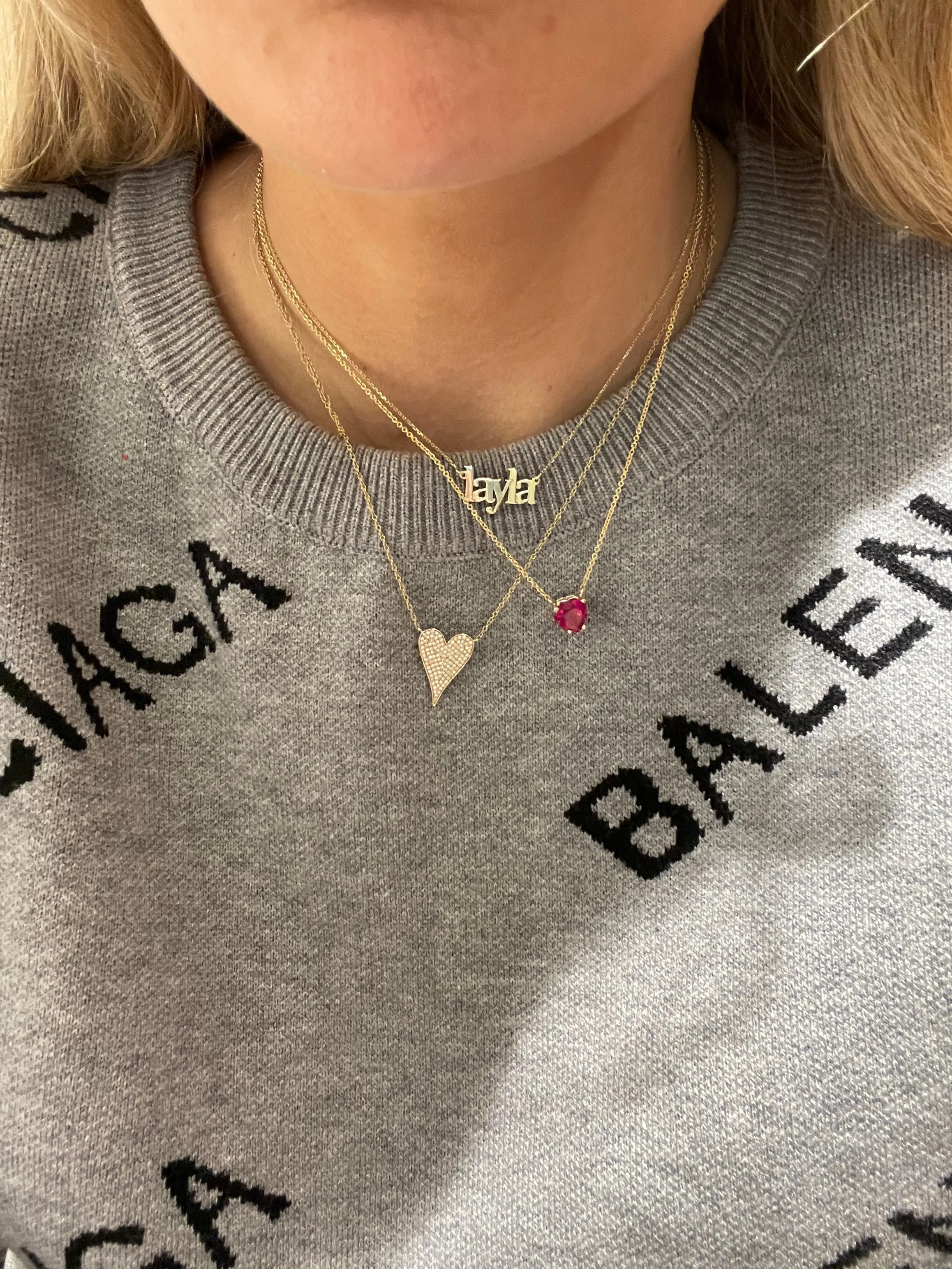 Gold Block Name Necklace