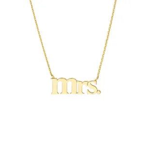 Gold Block Name Necklace