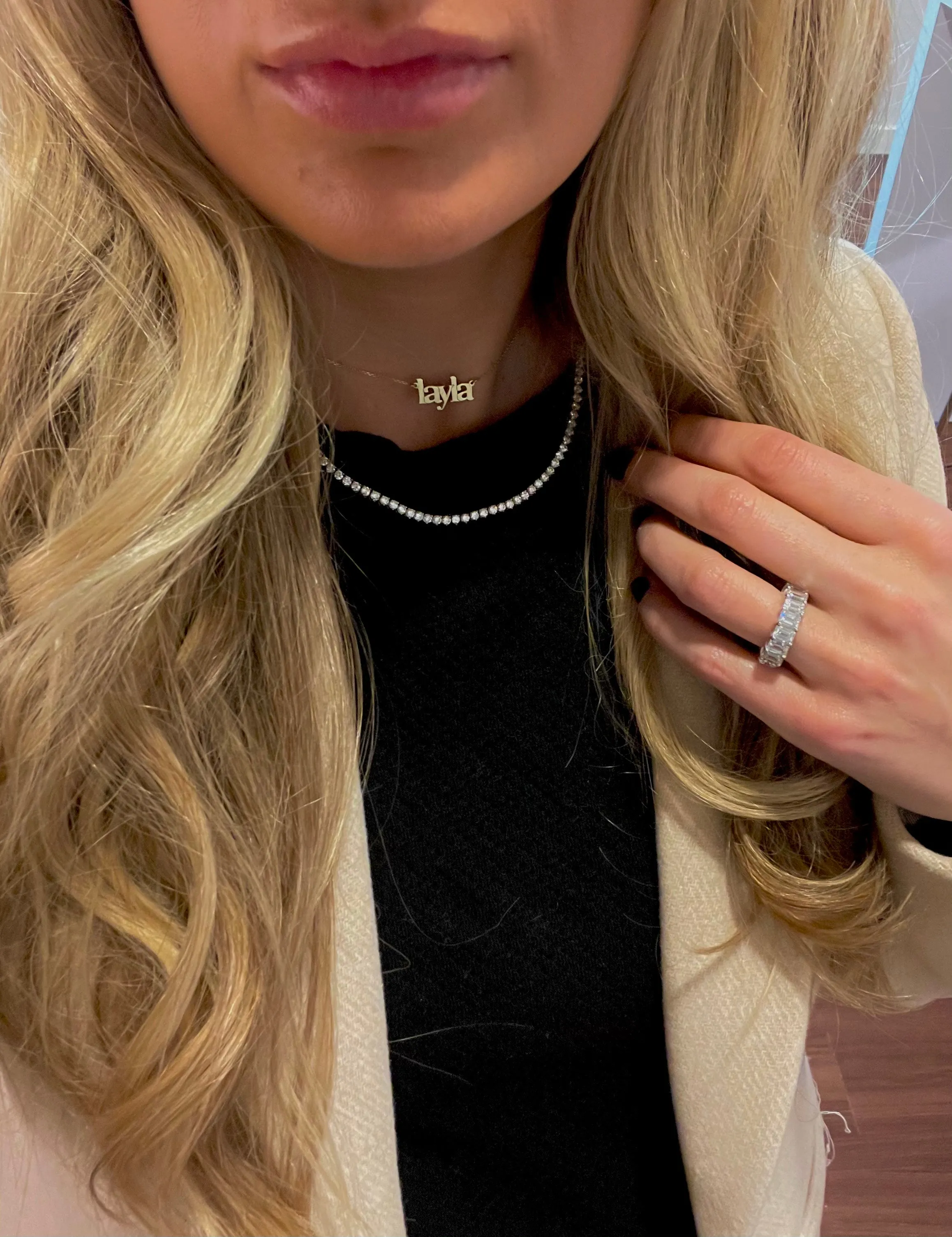 Gold Block Name Necklace