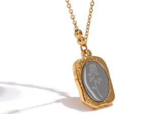 Gold   Silver Gold Rose Necklace