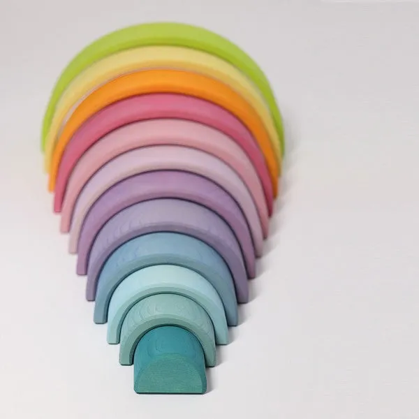 Grimm's Wooden Pastel Rainbow Tunnel, Large
