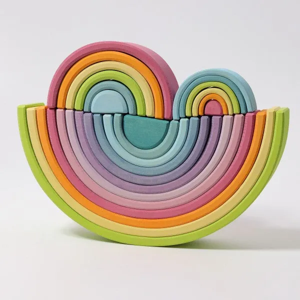 Grimm's Wooden Pastel Rainbow Tunnel, Large