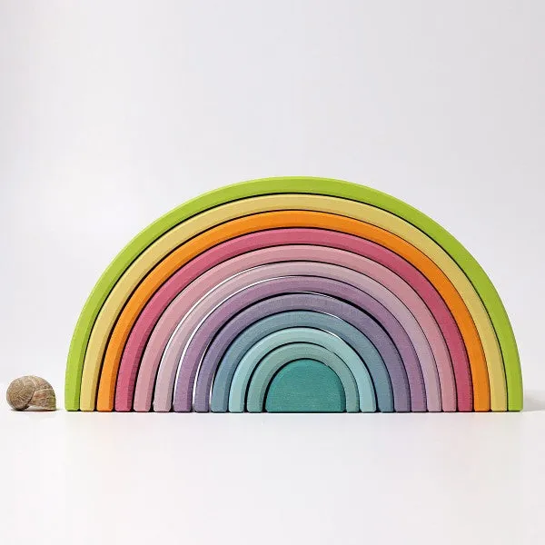 Grimm's Wooden Pastel Rainbow Tunnel, Large