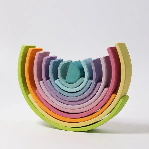 Grimm's Wooden Pastel Rainbow Tunnel, Large