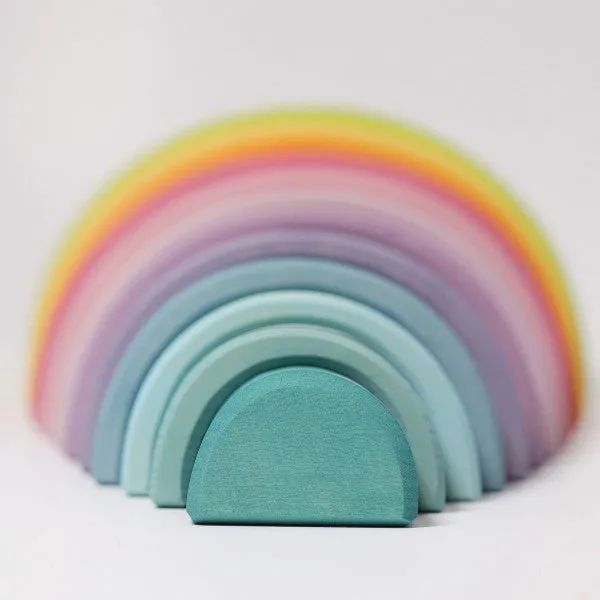 Grimm's Wooden Pastel Rainbow Tunnel, Large