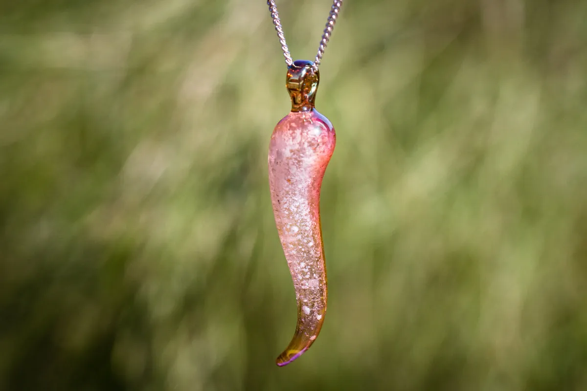 Italian Horn Pendants with Cremation Ash