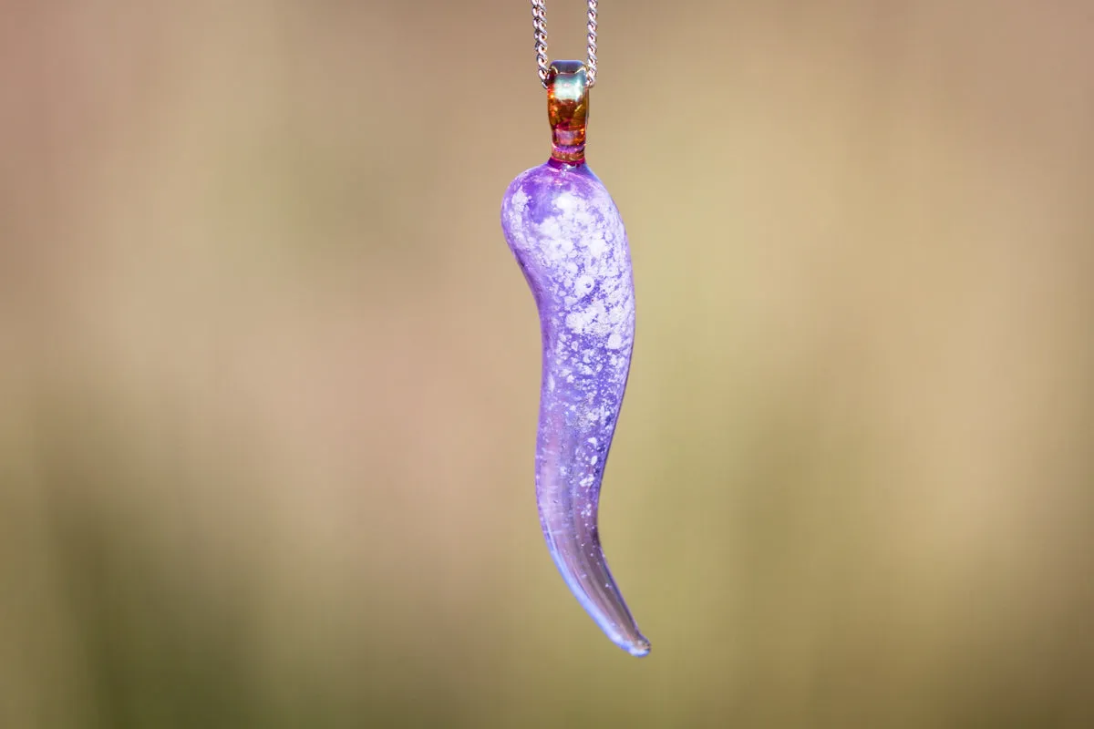 Italian Horn Pendants with Cremation Ash