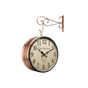 Kamdhenu art and craft Dabble Side Railway Clock Station Clock Vintage Double Sided Clock (8 Cf) - Analog, Metal, 30 Cm, Multicolor