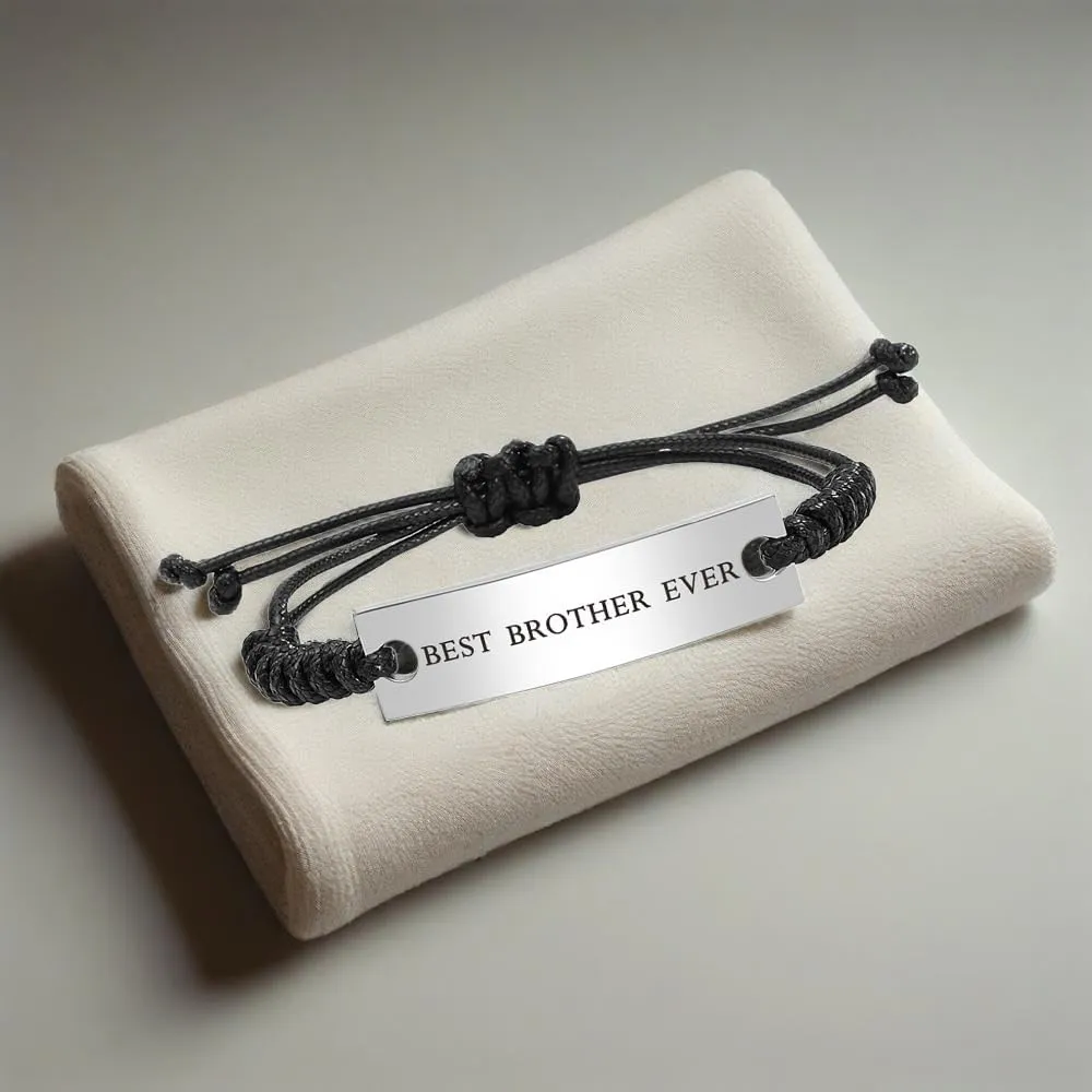 Kisseason Stainless Steel Best Family Ever Bracelet for Men Women Mantra Jewelry