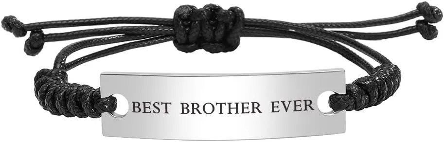 Kisseason Stainless Steel Best Family Ever Bracelet for Men Women Mantra Jewelry