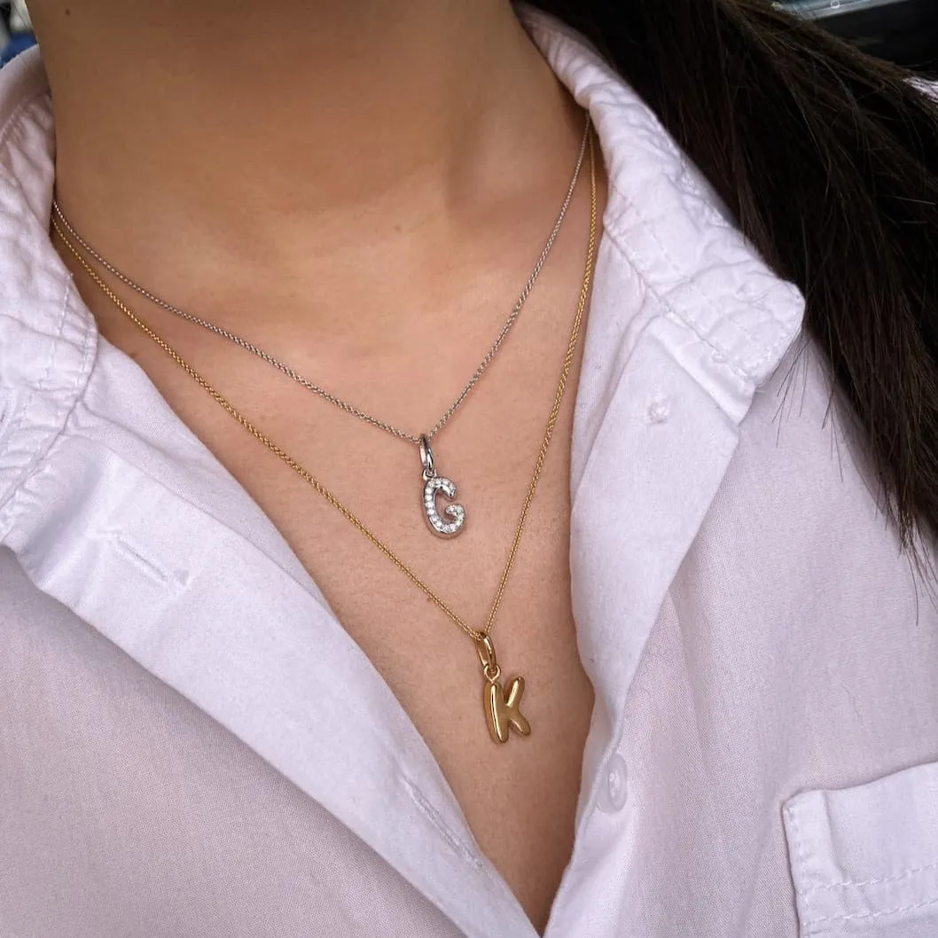 Love Letter Bubble Font Pendant