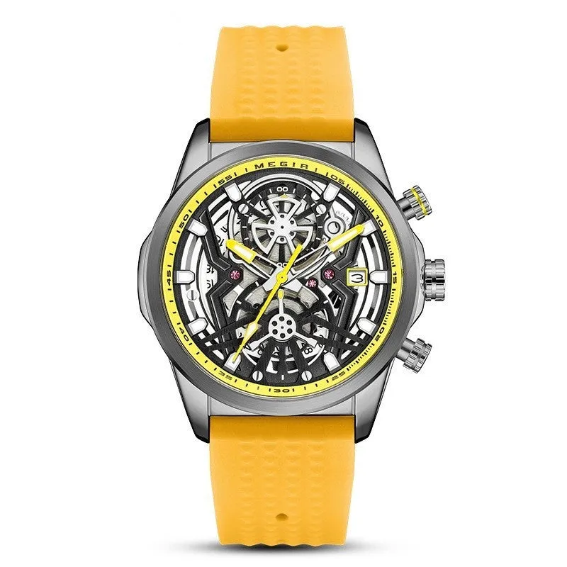 Men's Silicone Mechanical Style Decorative Quartz Watch