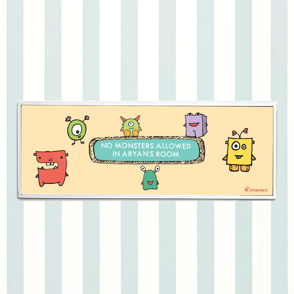Personalised 'No Monsters Allowed' Frame