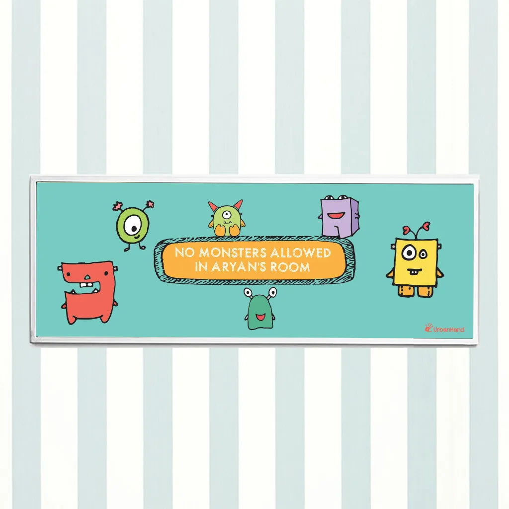 Personalised 'No Monsters Allowed' Frame