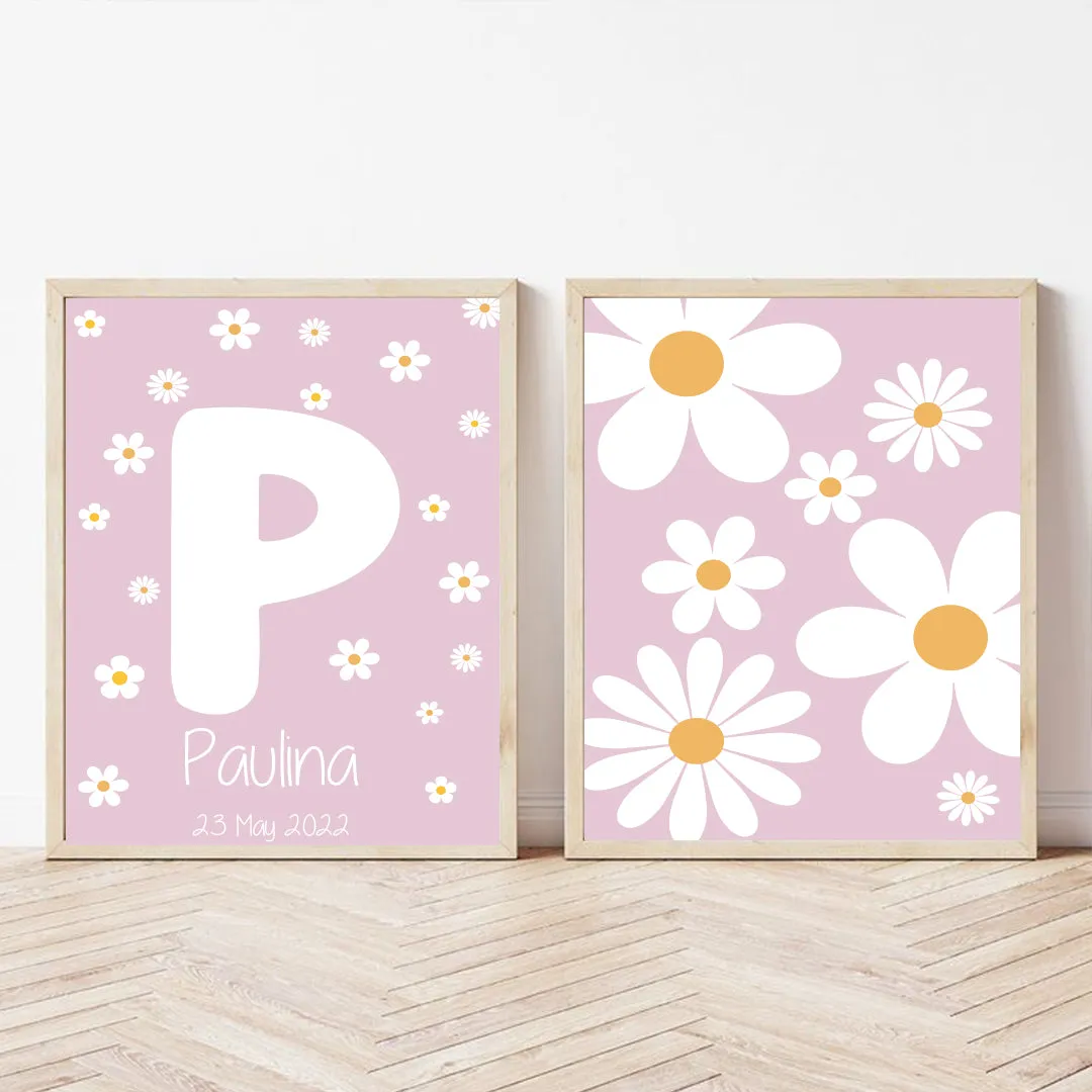 Personalized Name  Wall Art  Framed -  Set of 2