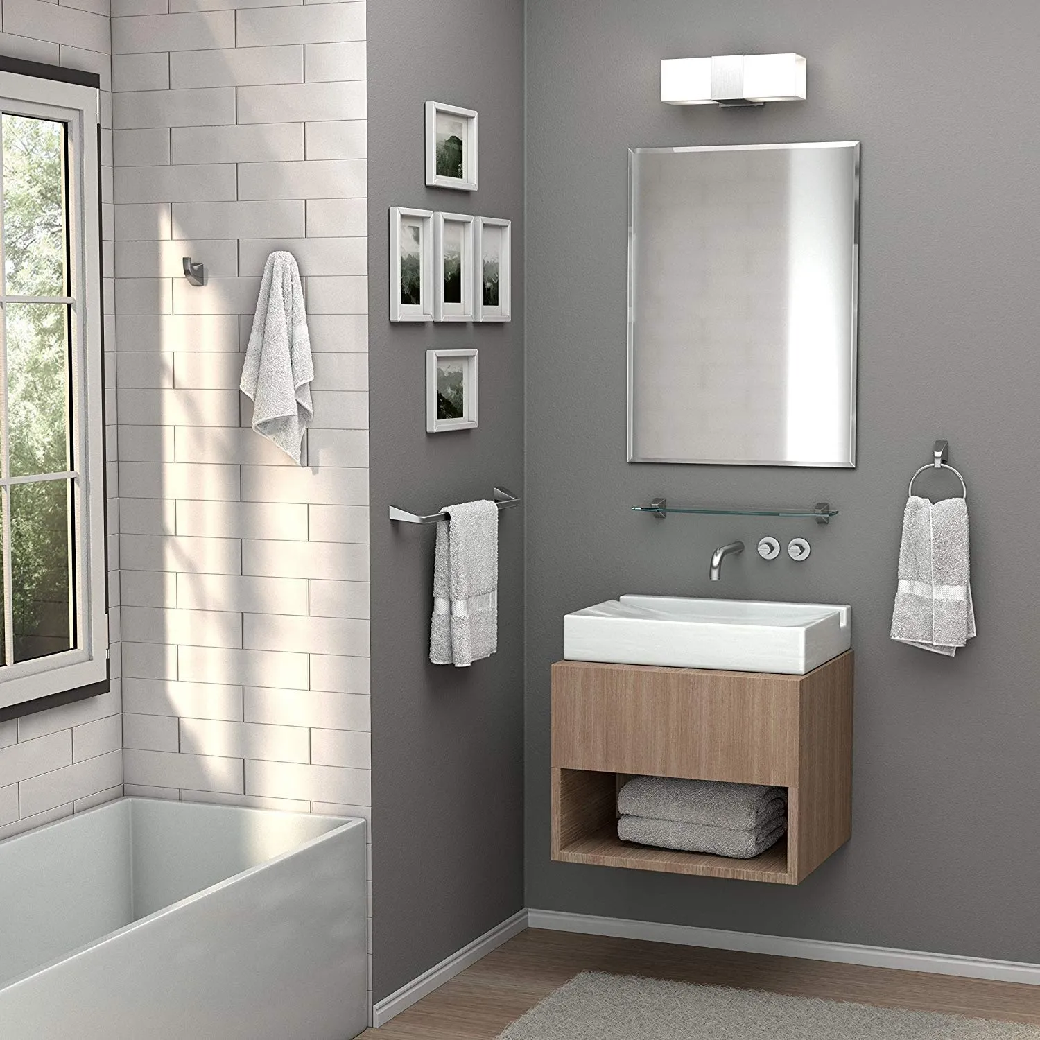 Quality Glass Premium Glass Frameless Decorative Mirror for Wall Bathrooms Home (Silver, 18 X 24 Inches, Unframed, Rectangular)