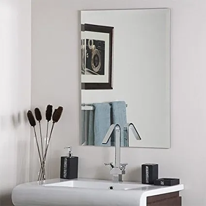 Quality Glass Premium Glass Frameless Decorative Mirror for Wall Bathrooms Home (Silver, 18 X 24 Inches, Unframed, Rectangular)
